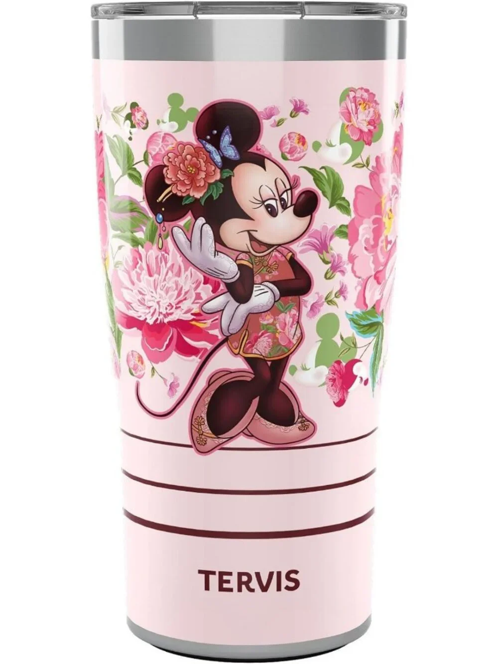 Insulated 20oz Travel Tumbler Cup - Minnie Mouse Floral Design, Keeps Drinks Hot